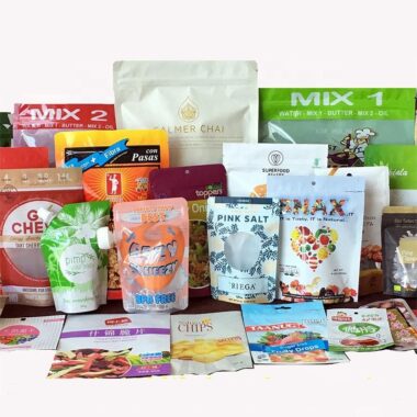 printed stand up zipper pouch bag