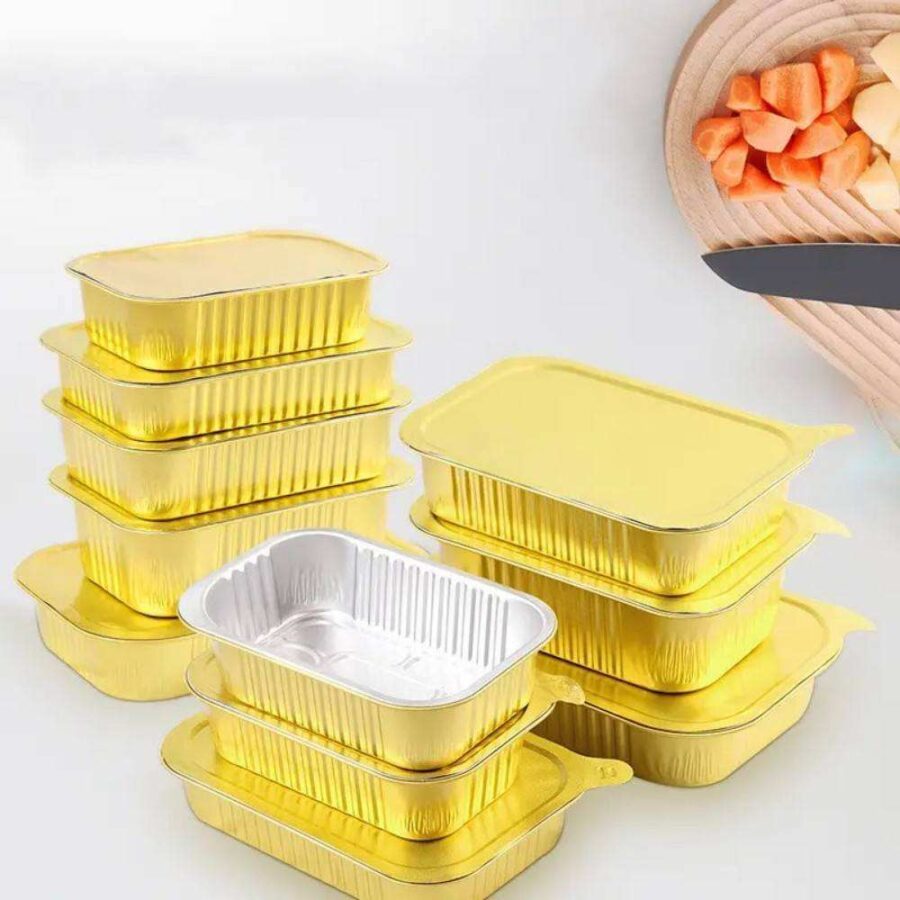 aluminum foil lunch box with PP plastic lid