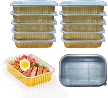 aluminum foil lunch box with PP plastic lid