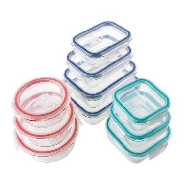 Glass lunchbox with locking lids