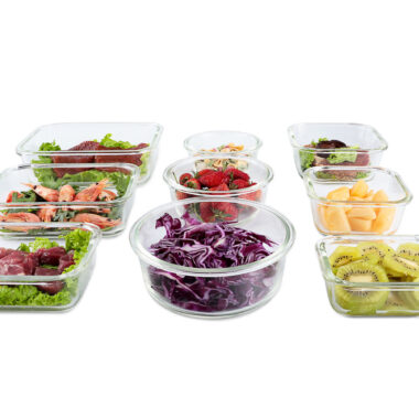 Glass lunchbox with locking lids