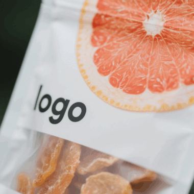 White custom printed plastic zipper pouch