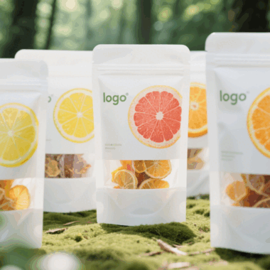 White custom printed plastic zipper pouch