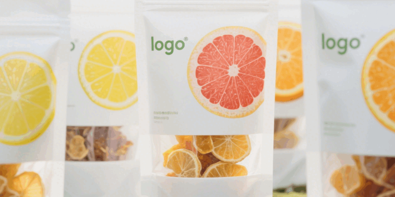 White custom printed plastic zipper pouch