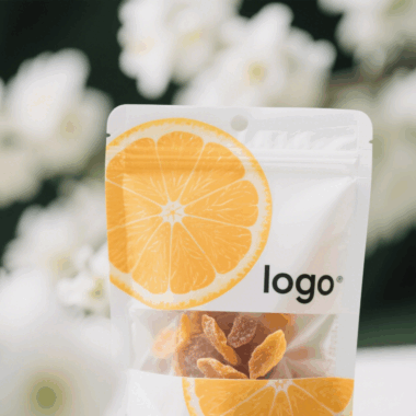 White custom printed plastic zipper pouch