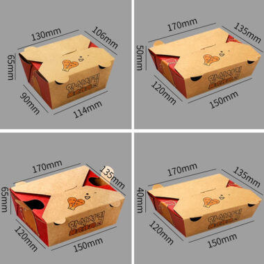 kraft paper takeaway food box for fast food