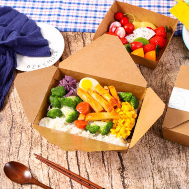 kraft paper takeaway food box for fast food